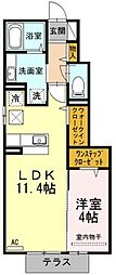サニーハイツ 1LDKの間取図画像