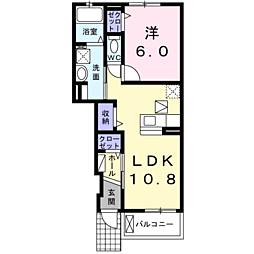 JR指宿枕崎線 指宿駅 徒歩5分の賃貸アパート 1階1LDKの間取り