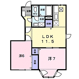 エクセレントN2 2LDKの間取図画像