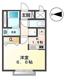 アルメール 1Kの間取図画像