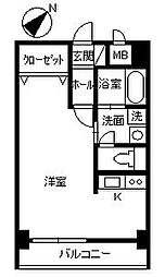 ニュープロスパータウン萬福 ワンルームの間取図画像