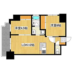 グランドゥール荒田 2LDKの間取図画像