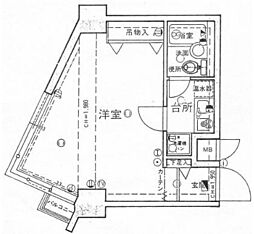 ライオンズマンション天文館 1Kの間取図画像