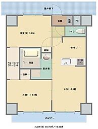 コーパルアパートメント 2LDKの間取図画像