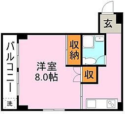サンシュライン照国 1Kの間取図画像