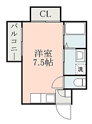 鹿児島市天保山町マンション ワンルームの間取図画像