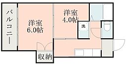 坂口ハイツ 2Kの間取図画像