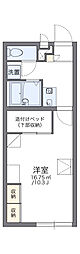 レオパレスチェリ 1Kの間取図画像