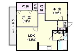 ウインズマンション 2LDKの間取図画像