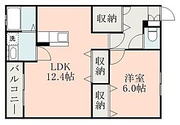 JR指宿枕崎線 慈眼寺駅 徒歩14分の賃貸マンション 3階1LDKの間取り