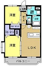 サニーコート風花 2LDKの間取図画像