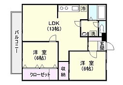 間取図画像 2LDK