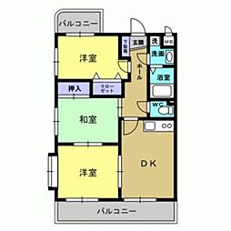 JR日豊本線 竜ケ水駅 中ノ原下車 7.2kmの賃貸マンション 3階3DKの間取り