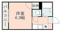 シャルルコーポ紫原 1Kの間取図画像