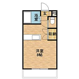 プリモール紫原 ワンルームの間取図画像