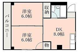 ハイムTOMO 2DKの間取図画像