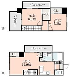 LANDMARKNISIDAHONDORI 2LDKの間取図画像