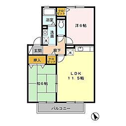 セジュールアンダンテ 2LDKの間取図画像