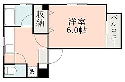 城山スカイハイツB棟 1Kの間取図画像