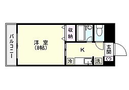 リードin武之橋 1Kの間取図画像