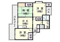 ファミーユ清和 3DKの間取図画像