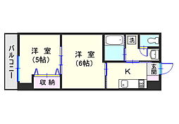 リードインアイエスヒラノ 2Kの間取図画像