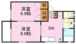 ファミールA 2DKの間取図画像