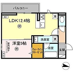 クオリティパレス真砂 1LDKの間取図画像