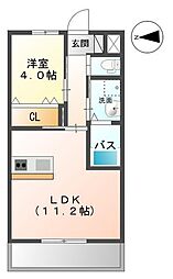 マーク 1LDKの間取図画像