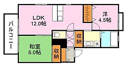 パークサイド 2LDKの間取図画像