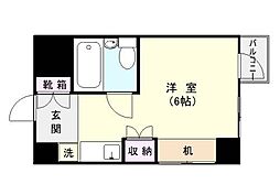パークサイド鹿児島 ワンルームの間取図画像