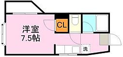 アビターレ下荒田1 ワンルームの間取図画像