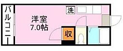 アビターレ新屋敷 ワンルームの間取図画像