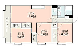 サニーコート・F 3LDKの間取図画像