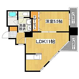 プランタン加治屋町 1LDKの間取図画像