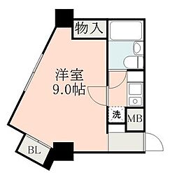 ライオンズマンション天文館 1Kの間取図画像