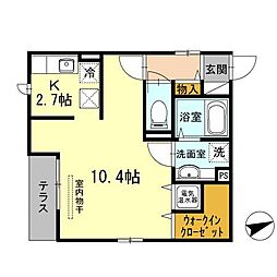 アペルトサピエンティア 1Kの間取図画像