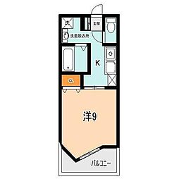ディスポート1 1Kの間取図画像