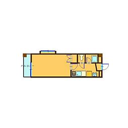 ツールド新照院 1Kの間取図画像