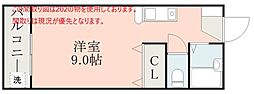 スカイネット ワンルームの間取図画像