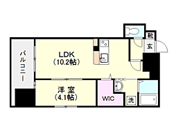 サムティ鹿児島駅前ベイサイド 1LDKの間取図画像