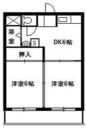 コーポ岩元 2DKの間取図画像