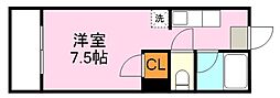 アビターレ下荒田1 ワンルームの間取図画像