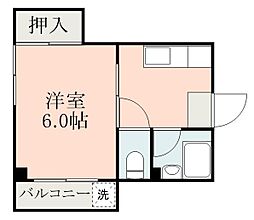 福美ハイツ 1Kの間取図画像