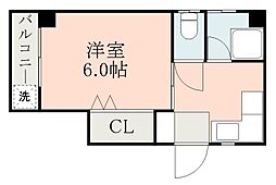 福美ハイツ 1Kの間取図画像