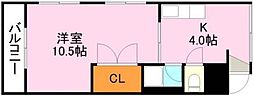 コーポ寺田 1Kの間取図画像