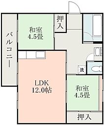 min谷山 2LDKの間取図画像