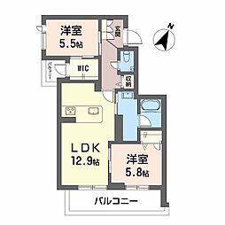 シャーメゾン絆IV 2LDKの間取図画像