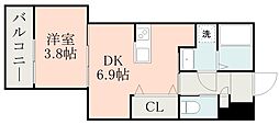 LEGENDSTAGE 1DKの間取図画像