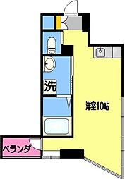 フォンス上之園 ワンルームの間取図画像